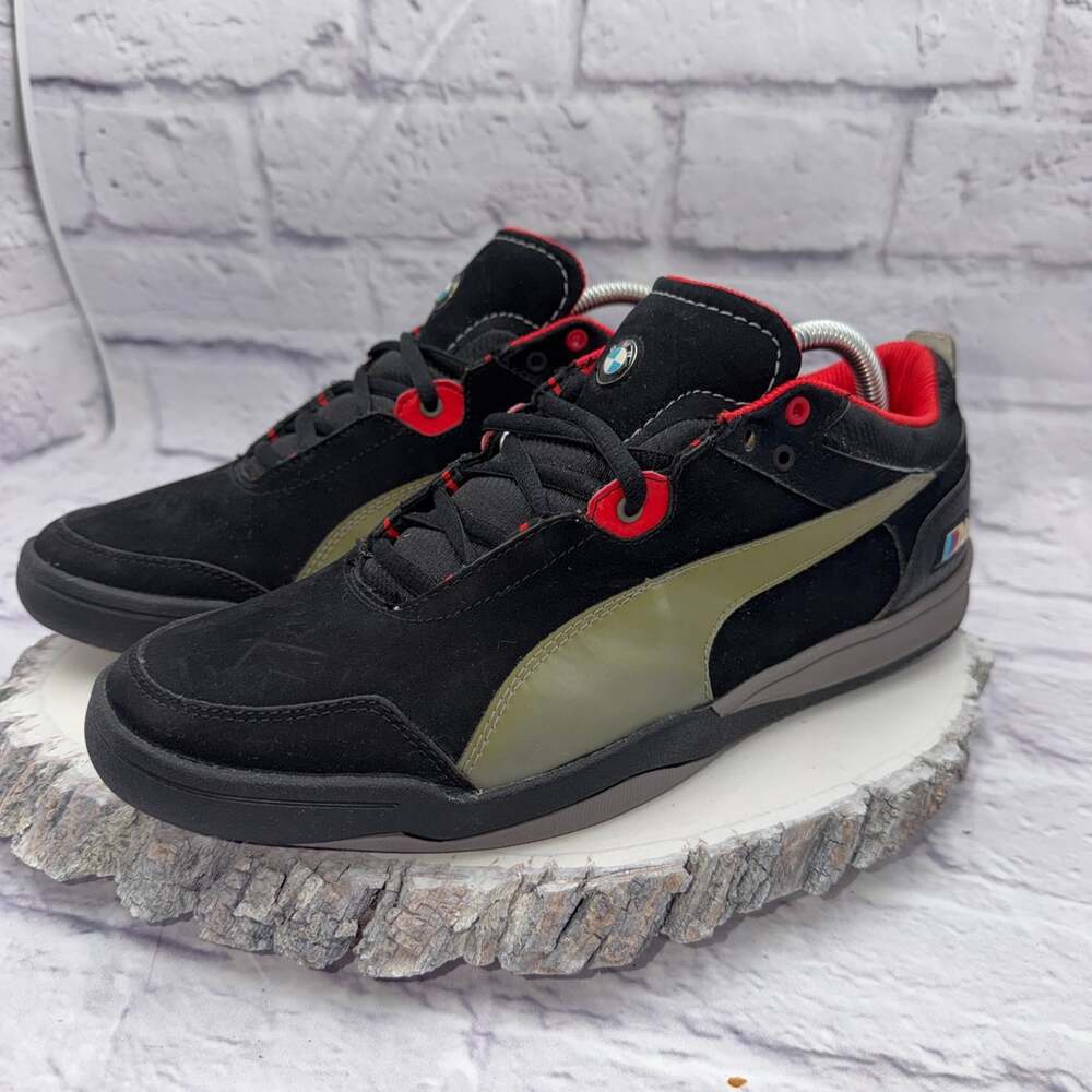 BMW Motorsport x Puma Preciso Low Black Red Olive Shoes Mens Size 10 Sneakers